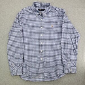 Polo Ralph Lauren shirt Mens XL Blue Plaid Preppy Flesh Pony Casual long sleeve